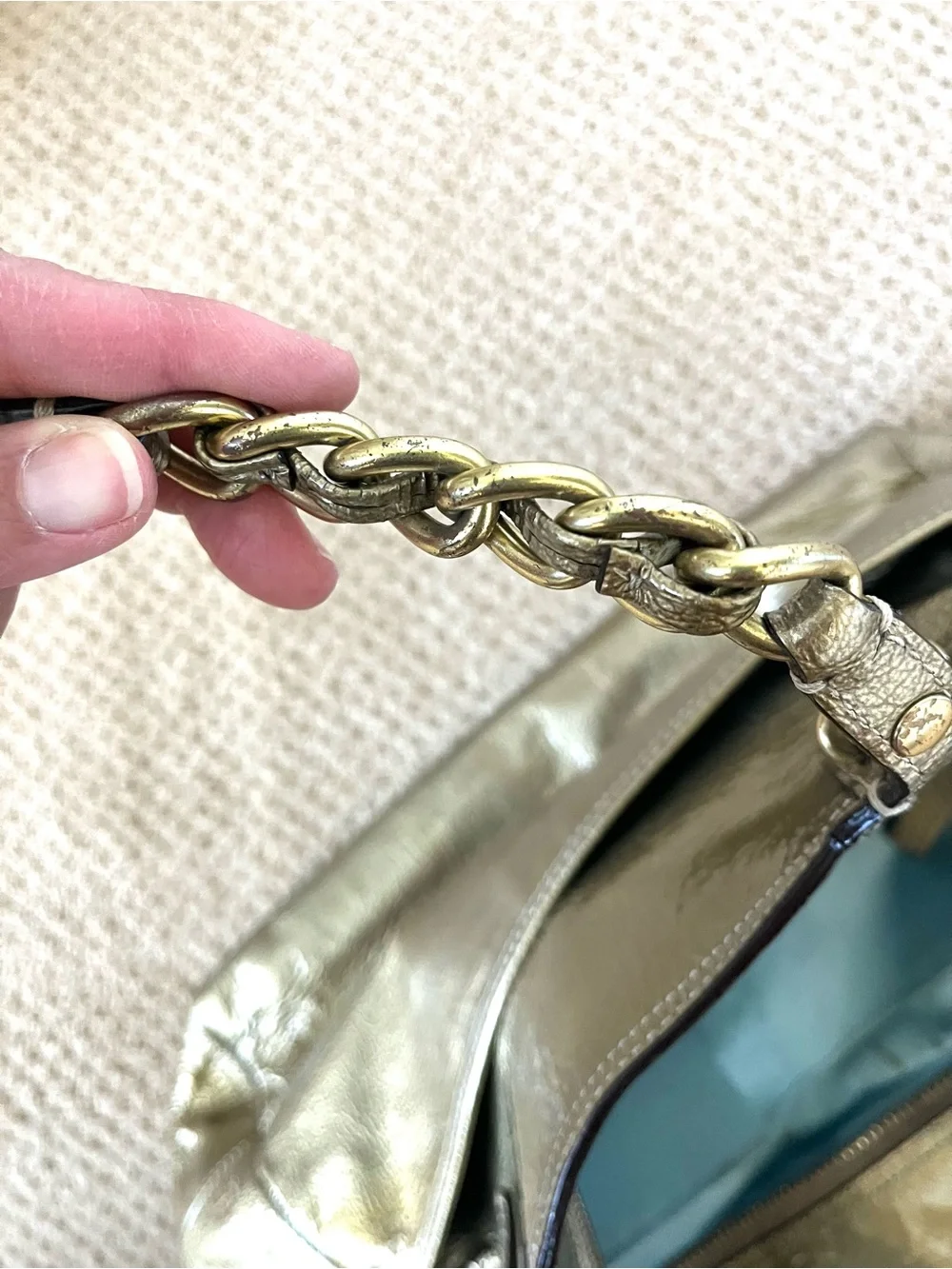 Coach Madison Tribeca Gold Patent Leather Tote - Picture 16 of 16